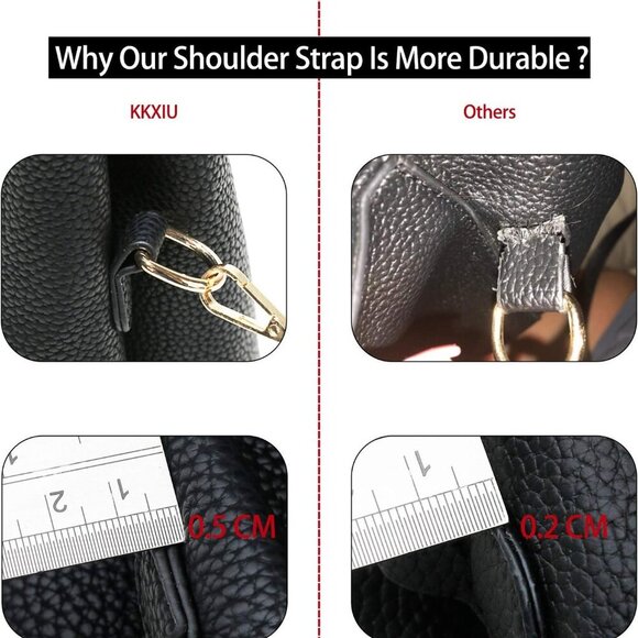 3 Zippered Compartments Purses and Handbags for Women Top Handle Satchel Shoulde - Picture 7 of 7